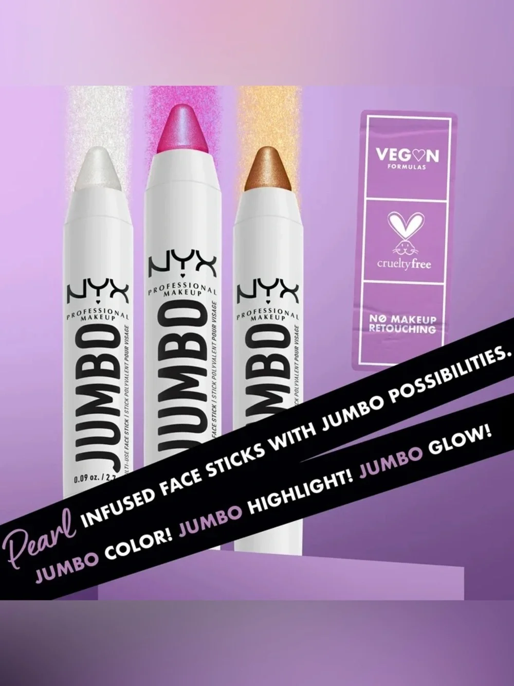 NYX Jumbo Multi-Use Face Stick Highlighter - Flan, NEW